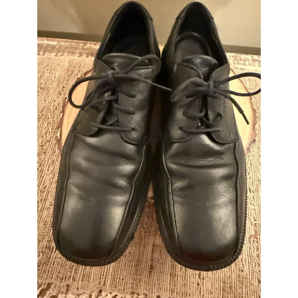 Men's Ecco Elliot Black Lace Up Dress Leather Oxford Dress Shoes Sz-11 EU 45